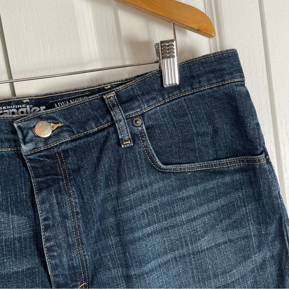 Wrangler Jeans Men’s 38x29 Blue Denim Advance Comfort Straight Stretch Casual - Picture 5 of 15